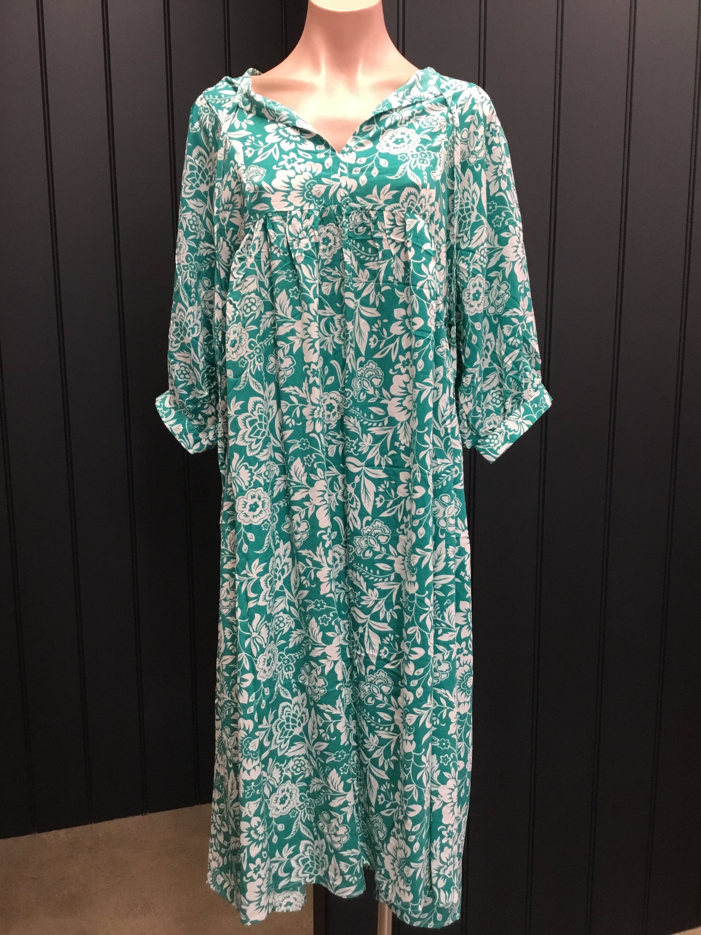 Spring Breeze Floral Dress Aqua