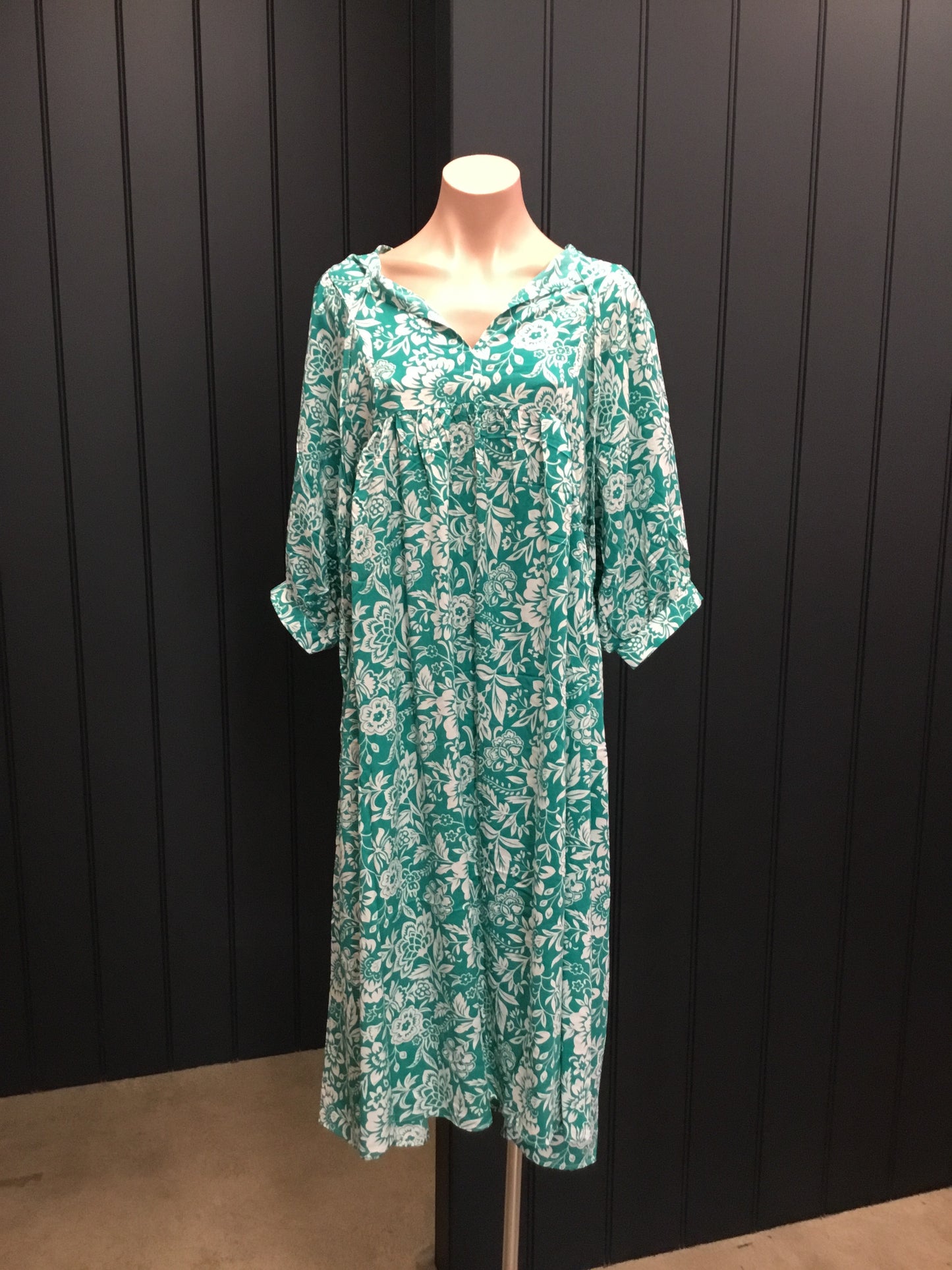 Spring Breeze Floral Dress Aqua