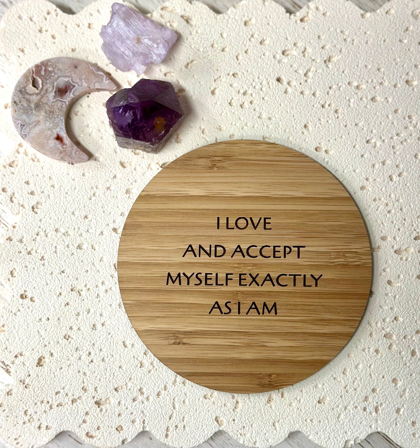 I love and accept myself mirror affirmation disc