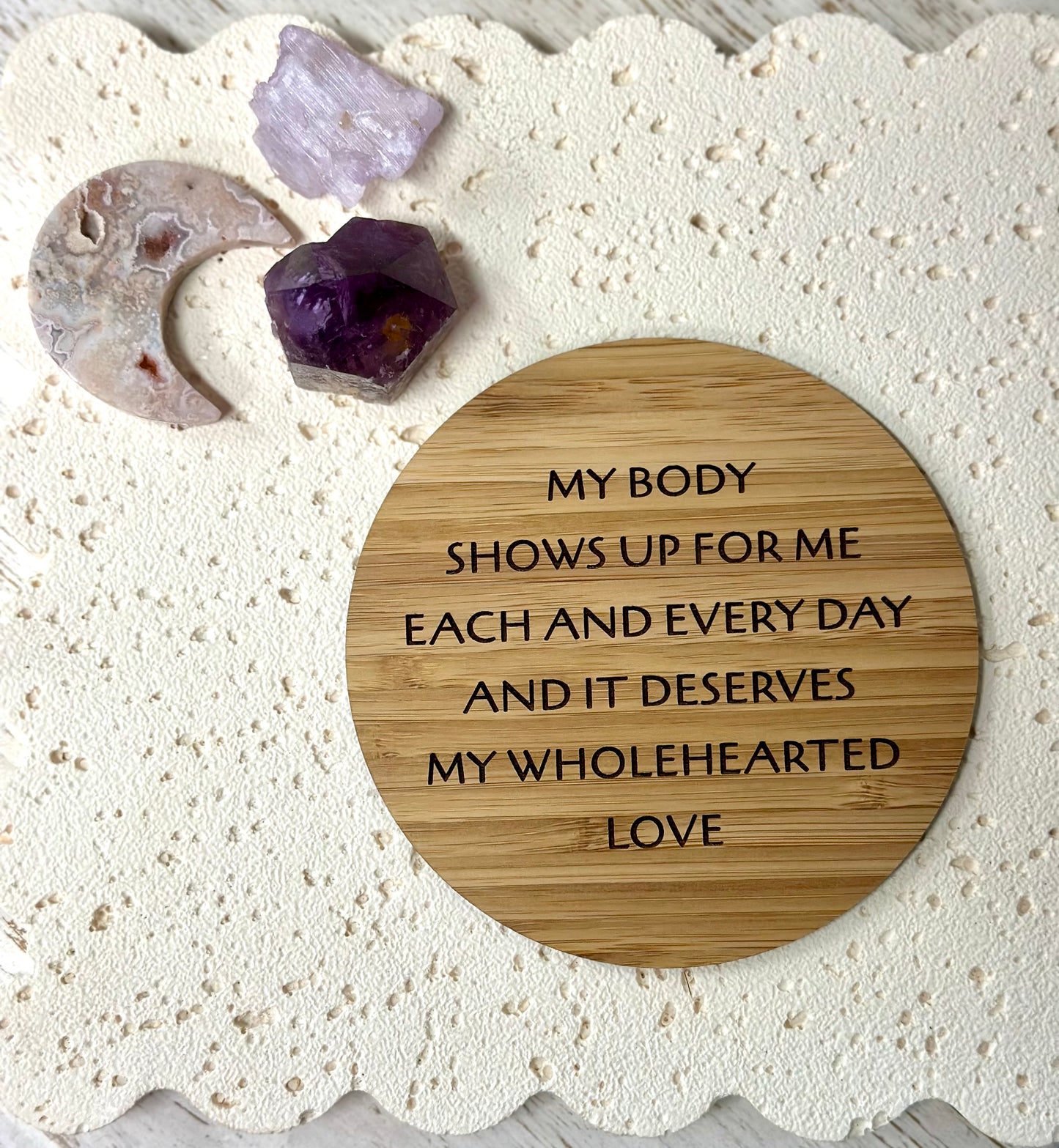 My Body shows up for me mirror affirmation disc