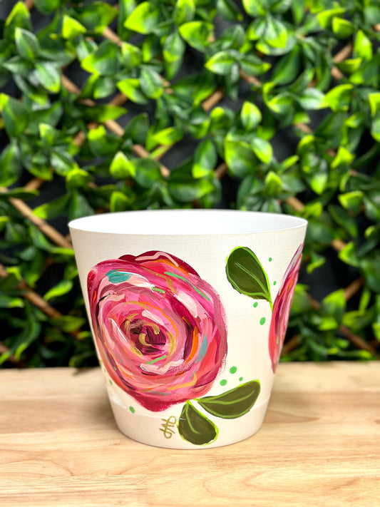 Deb Baker Art The Rose Garden Pot