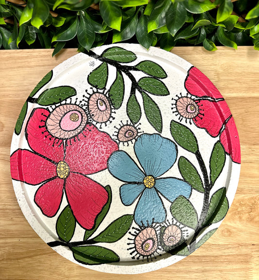 Deb Baker Art Modern Blooms Platter