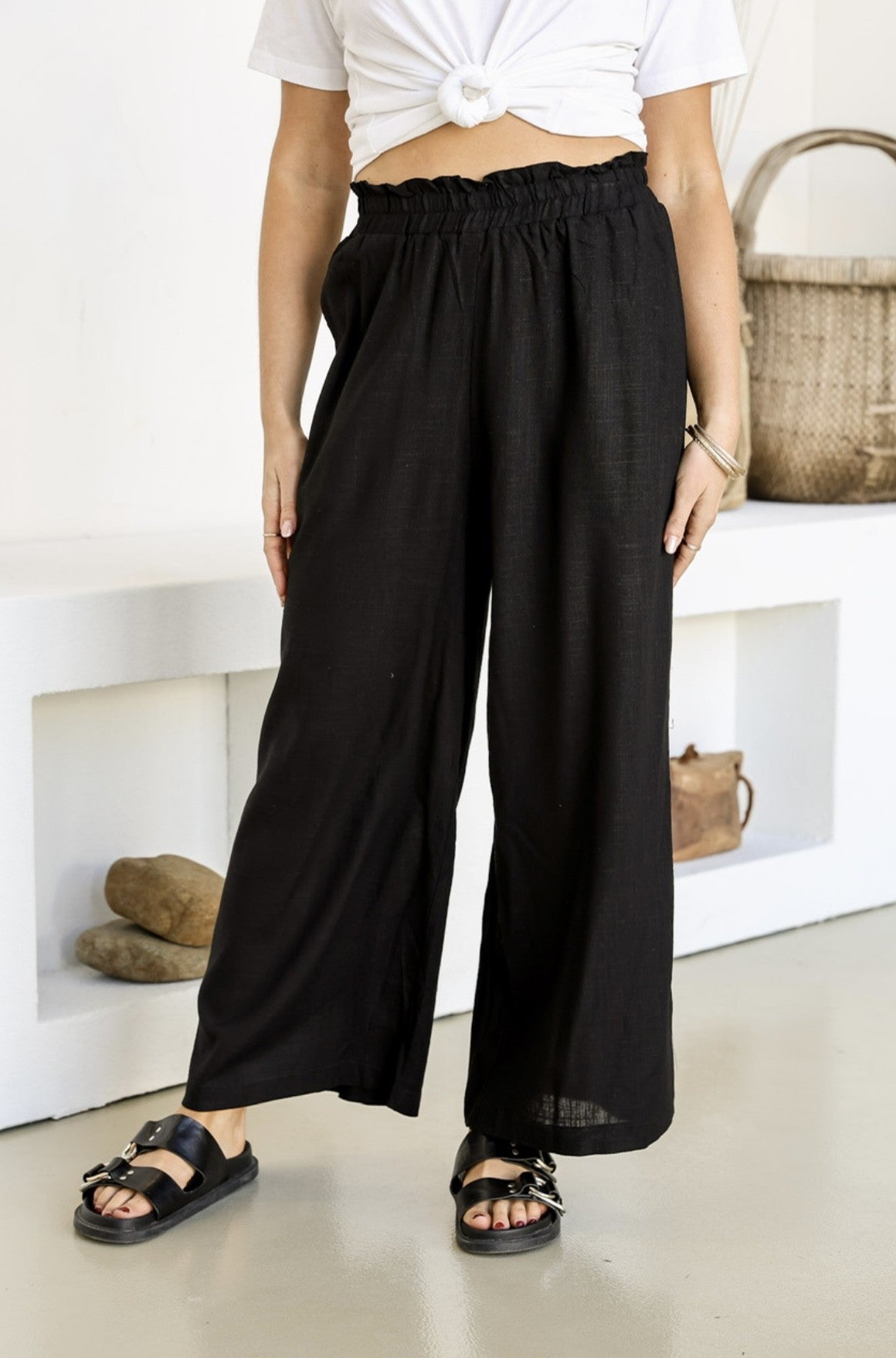 Drawstring Pocket Pant - 70% linen